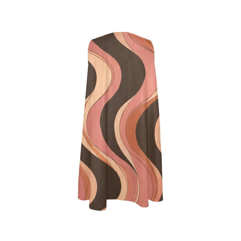 Retro Wave Print A-Line Mini Dress with Pockets image 19