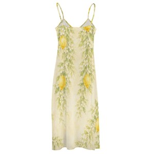 Lemon Print Maxi Dress, Floral Spaghetti Strap Amalfi Coast Resort Wear imagen 11