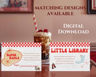 Soda Shoppe Baby Shower Verlosung & Buch Wunschkarten (Printable Download)