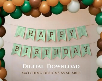 First Year Down Football 1st Birthday Banner: Anpassbare Wimpel Vorlage (druckbarer Download 12 x 18 Zoll)
