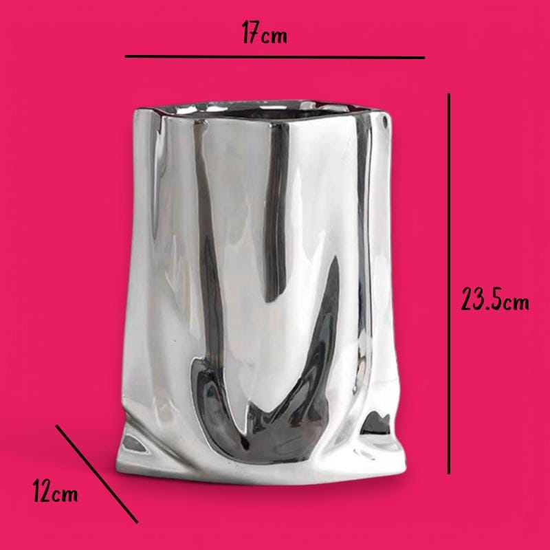 Modern Chrome Vase: Silver Mirror Finish, Luxury Home Decor - Etsy