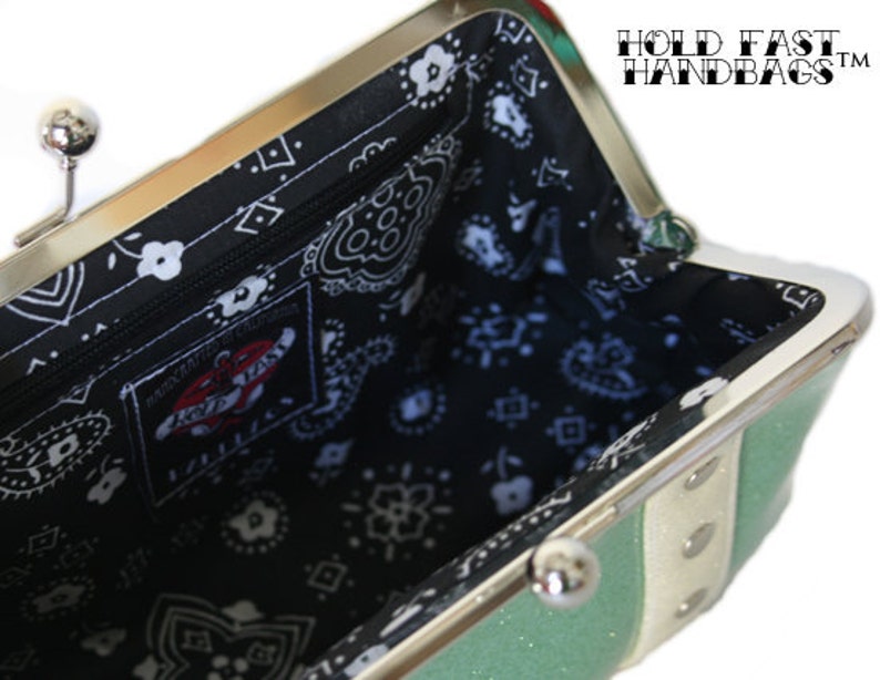 Aqua Sparkle Vinyl Clutch With Your Choice of Trim MADE TO Etsy