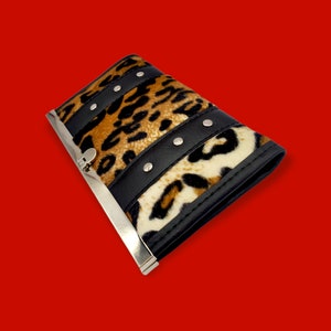 Leopard Wallet / Black / Vegan Leather / Cheetah / Rockabilly / Pin Up / Rock and Roll / The Cramps / Punk / Goth / Trashy image 4