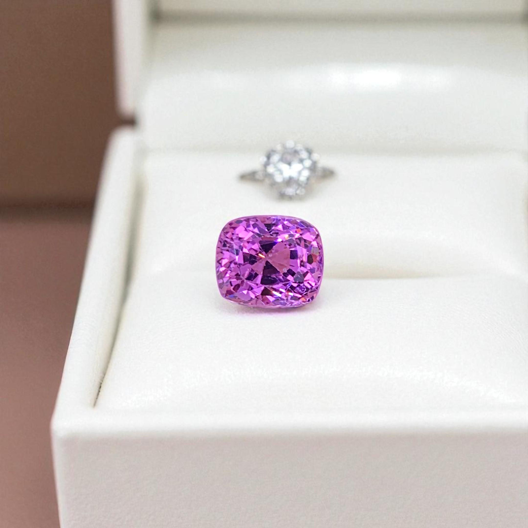 Bague Artisanale En Argent 925 Avec Spinelle Rose - Taille 56 Ajustable, Style Moderniste, 6,4g