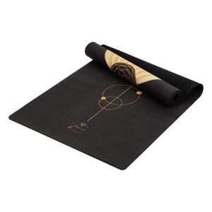 Sacred Geometry Yoga Mat: High-Grip Natural Rubber, Moon Phase Design