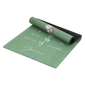Hummingbird Yoga Mat: High-Grip Natural Rubber, Floral Design, 4mm