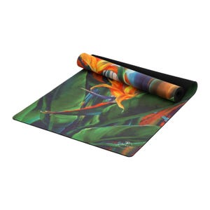 Tropical Bird of Paradise Yoga Mat: Non-Slip Natural Rubber, 4mm