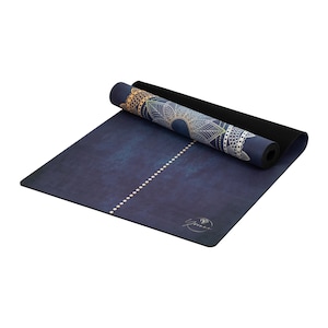 Non-Slip Natural Rubber Yoga Mat: Mandala Design, Includes Strap
