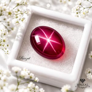 6-straals asterisme 15 kt robijn natuurlijke ster robijn ovale cabochon 15 x 12 x 6 mm robijn edelsteen voor sieraden sieraden kwaliteit cabochon edelsteen