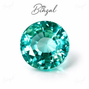 9.45CT Natural Neon Blue-Green Paraiba Tourmaline Round Cut Ring Size Gemstone Loose Gem for Ring or Pendant Certified Jewelry Making Gem