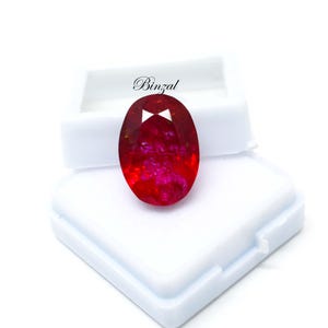 Rubi Rubelita de 9 quilates, lapidação oval facetada, 16x12x7mm, pedra vermelha brilhante, rubi rubelita vermelho vívido, gema solta para anel e pingente.