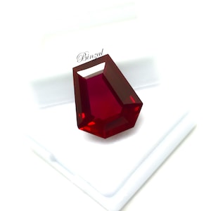 15ct Natural Deep Red Ruby Shield Cut Gemstone 16x14x7mm Corundum July Birthstone Loose Ruby Gem Collector Gemstone Mozambique Ruby
