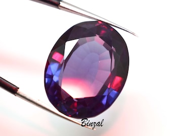 Russian 40-42 CT  Color Change Alexandrite Natural Rare Color Shift Gemstone Oval Loose Gemstone Stone June Birthstone Certified Gemstone