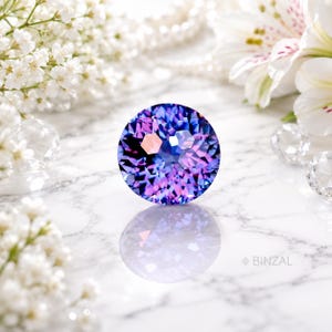 Alexandrita russa natural de 24,40 ct, rara gema de mudança de cor, AAA, impecável, lapidação redonda, certificada por CGI, 16 x 16 mm.