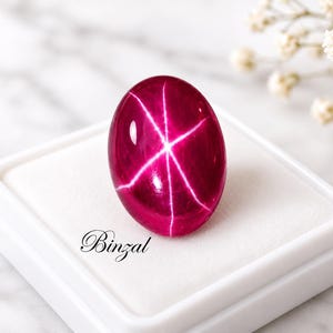 6-Ray Asterism 15Ct Ruby Natural Star Ruby Oval Cabochon 15x12x6 mm Ruby Gemstone for Jewelry Jewelry Grade Cabochon Gemstone