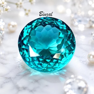 32-34CT Natural Neon Blue Paraiba Tourmaline Round Cut Loose Gemstone Rare Bluish Paraiba Collector Gem Jewelry Making Stone Gift for Her