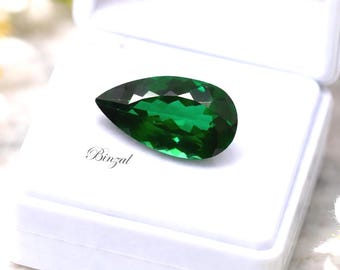 8 Ct Natural Tsavorite Kenya Deep Vivid Green Garnet Pear Cut Loose Gemstone 17x9x6 mm Green Gem Bright Emerald-Like Green Without Treatment