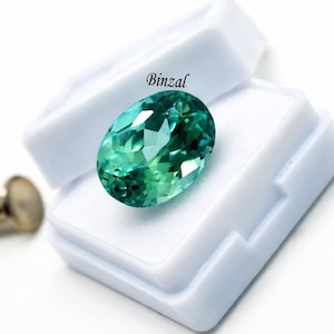 Rarest Trending Natural Brazilian Green Tourmaline 11 Ct Oval Cut 14x11x8 mm Loose Gemstone Jewelry Making October Birthstone Collector Gem