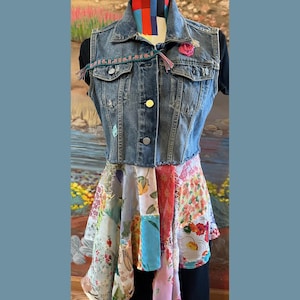 Festival vest patchwork chiffon skirt, women's M