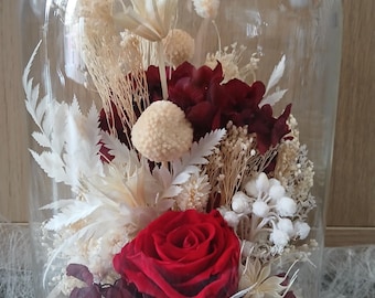 Grande cloche en fleurs séchées