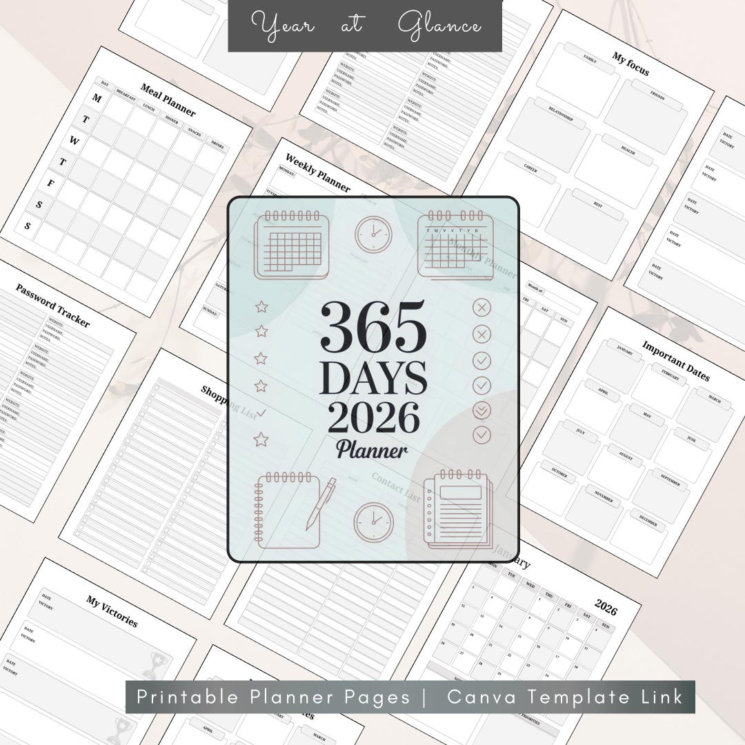 2026 Goal Planner | Daily, Weekly, Monthly Calendar| All-in-one ...