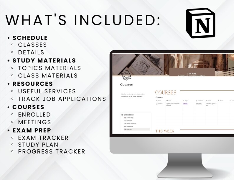 Ultimate Study Notion Planner Template School Assignment Tracker ...