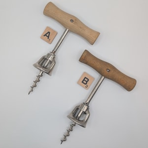 Vintage Italian Wood Handled Bell Style Corkscrew