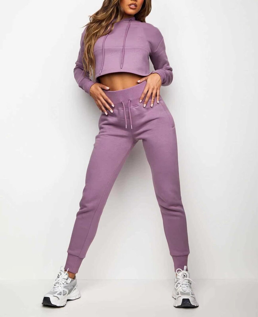 Solid Color Tracksuit Long Sleeve Women's Track Suit Adults Winter ...