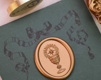 Medieval Holy Grail Wax Seal Stamp - 3D Vintage Embossed for Wedding Invitation | Letter | Gift for Collectors