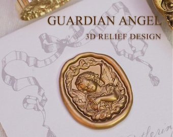 Tiny Angel Wax Seal | 3D Embossed Vintage Design | Angelic Gift for Wedding Invitations & Letters