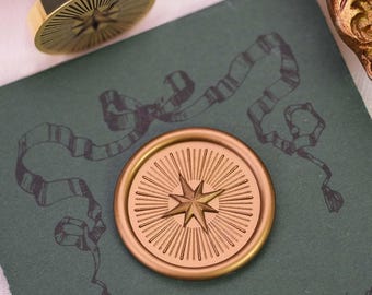 Starlight Celestial Wax Seal Stamp -  Starry Design for Wedding & Gift Stationery
