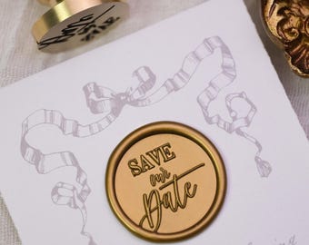 Save The Date Wax Seal Stamp: Romantic Wedding Invitations