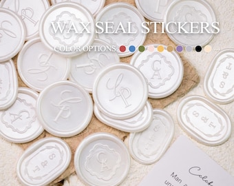 Initial Monogram Wax Seal Stickers, Custom Self-Adhesive Wax Seals for Wedding Invitations and Gift Wrapping