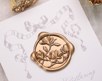 Seal Your Love with Magnolia - Wedding Invitation Wax Stamp | Sincere & Loyal Gift