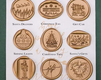 Christmas Wax Seal Stamps - Festive Designs for Holiday Cards & Gifts