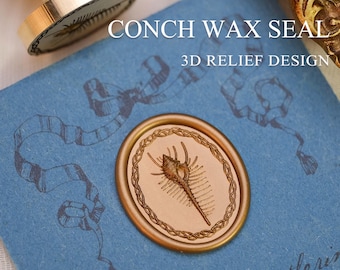 Luxury Laser Engraved Murex Wax Seal - 3D Detailed Design for Weddings, Letters & Invitations