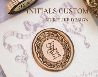 Victorian Floral Custom Wax Seal Stamp - Personalized Monogram for Wedding Stationery, Gifts & Letters