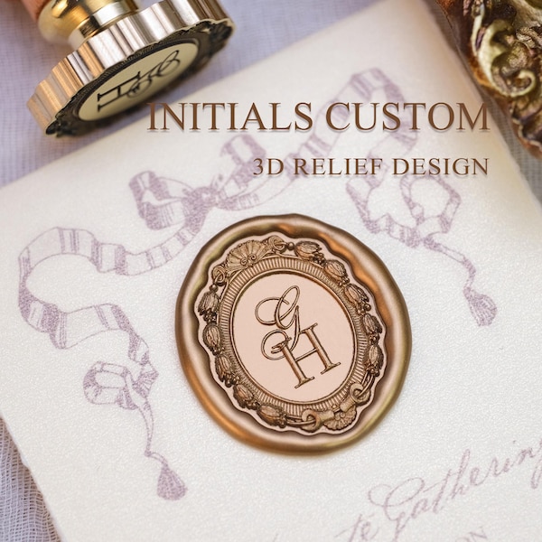 Victorian Floral Custom Wax Seal Stamp - Personalized Monogram for Wedding Stationery, Gifts & Letters