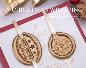 Hole-Punched Christmas Wax Seal Stamps - Attach to Ribbons for Festive Gift Wrapping!