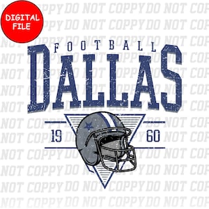 Dallas Football Retro 1960 PNG, Vintage Game Day Helmet Design, Distressed Dallas Team Shirt Digital Download