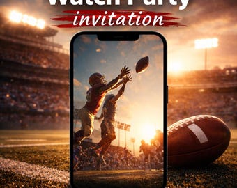 American Football Watch Party Invitation Video | Game Day Party Invite | Football Birthday Invitation | Sports Theme Digital Invite
