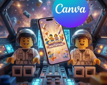 Editable Building Blocks Space Birthday Invitation Video | Colorful  Birthday Party Invitation | Birthday Digital Invite, Canva Template