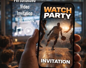 Custom Basketball Birthday or Watch Party Invitation Video, Sports Party Invite,  Fast Delivery