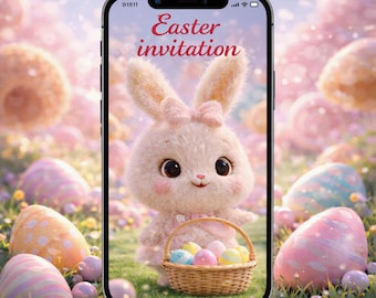 Custom Easter Egg Hunt Invitation Video | Bunny Easter Party Invite | Fast Delivery