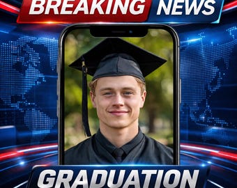 Najnowsze wiadomości: Zaproszenie na ukończenie szkoły dla niego, Zaproszenie na imprezę ukończenia szkoły, Ogłoszenie o ukończeniu szkoły na iPhonie, Klasa 2026, Szybka dostawa