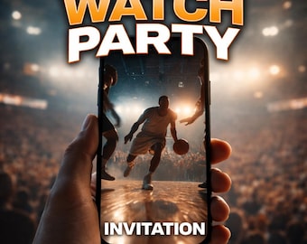 Custom Basketball Birthday or Watch Party Invitation Video, Sports Party Invite,  Fast Delivery
