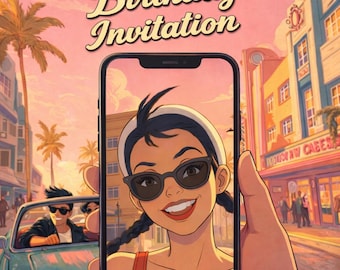 Custom Retro Rock and Roll Birthday Invitation Video | Vintage Rockabilly Party Invite | Fast Delivery