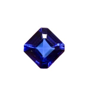 Lab Created Blue Sapphire - Square Shape - Faceted Cut - Loose Gemstone for Ring, Pendant & Jewelry Making