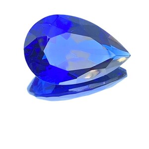 Lab Created Blue Sapphire - Pear Shape - Faceted Cut - Loose Gemstone for Ring, Pendant & Jewelry Making -
