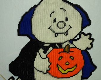 Halloween Vampire Ghost #1 Plastic Canvas Pattern